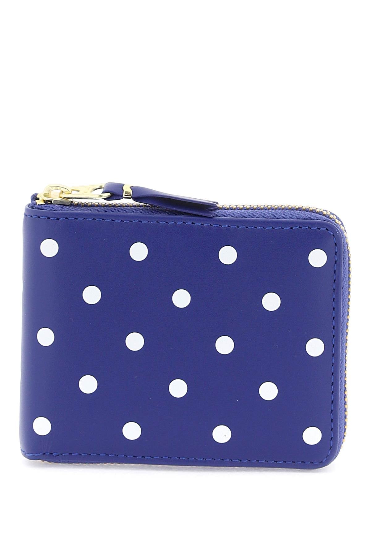 Polka Dot Zip Around Wallet With  - Blue