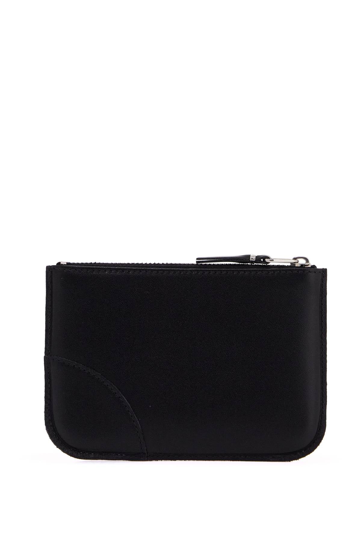 Leather Pouch With Large Eyelet Detail  - Black