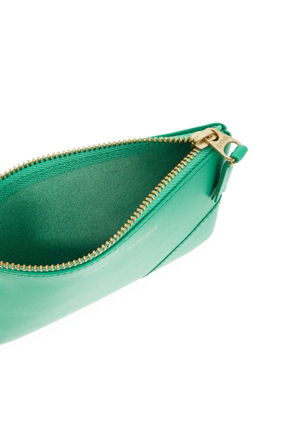 Small Smooth Leather Pouch  - Green