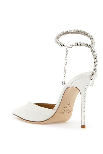 Saeda 100 Satin Pumps  - White