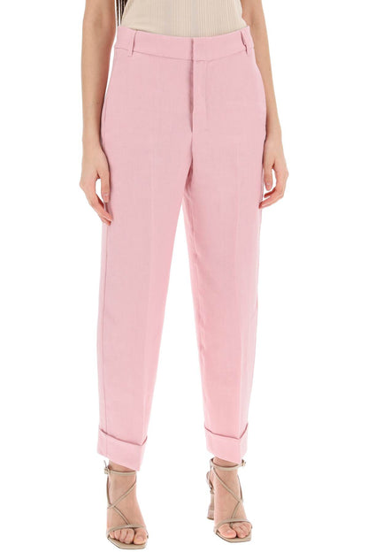 'linen Cigarette Pants In 'salix  - Pink