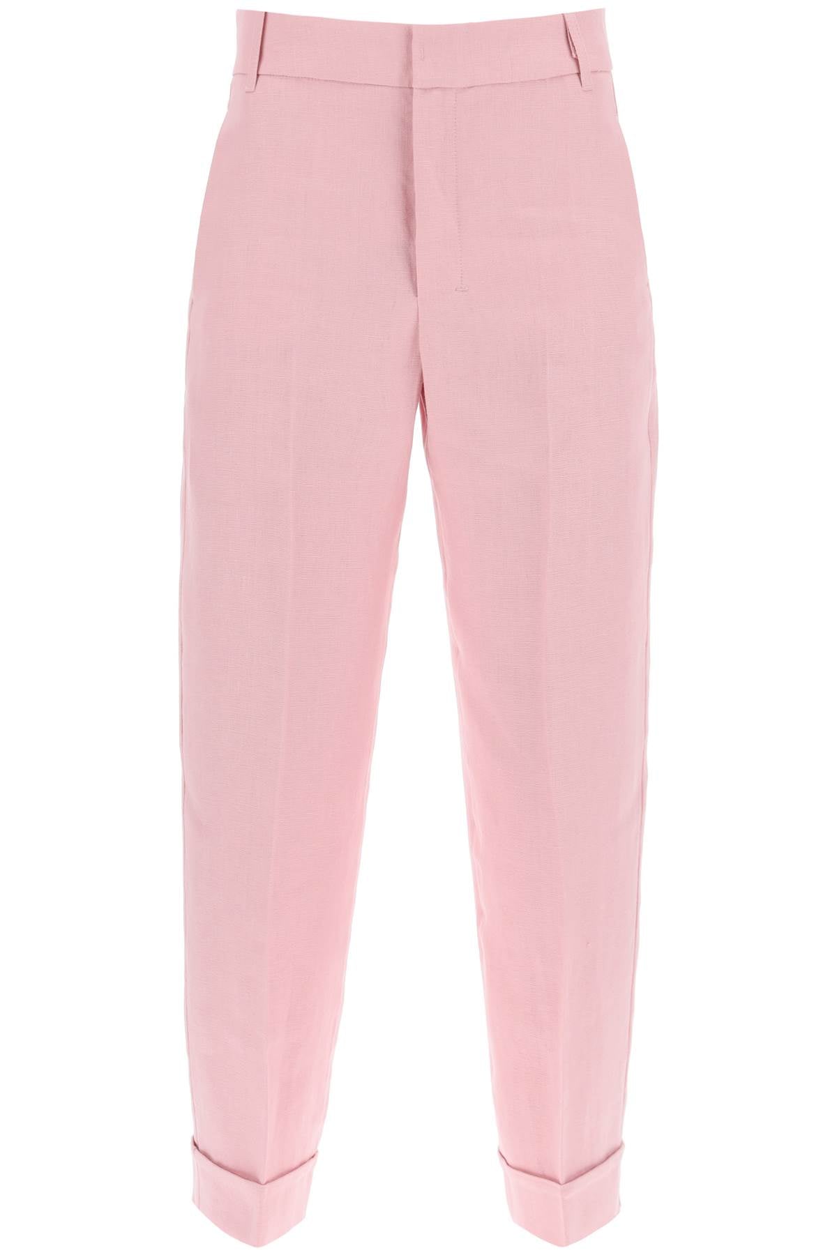 'linen Cigarette Pants In 'salix  - Pink