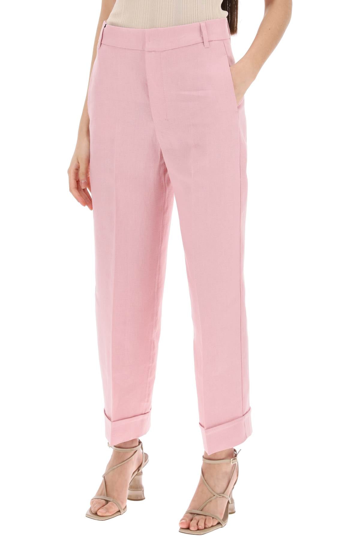 'linen Cigarette Pants In 'salix  - Pink