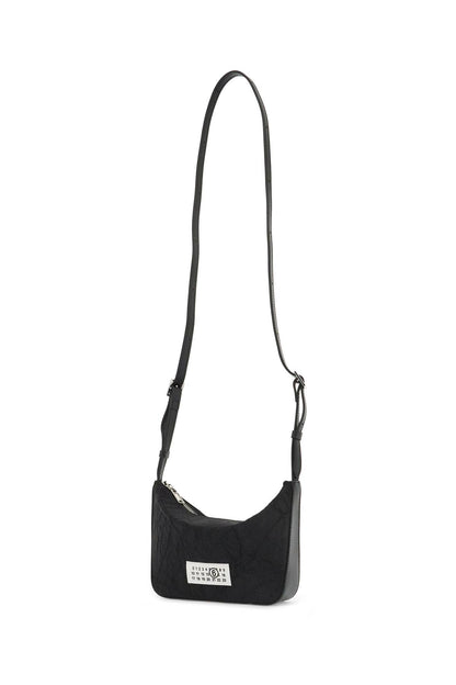 Shoulder Bag In Numeric Nylon Material  - Black