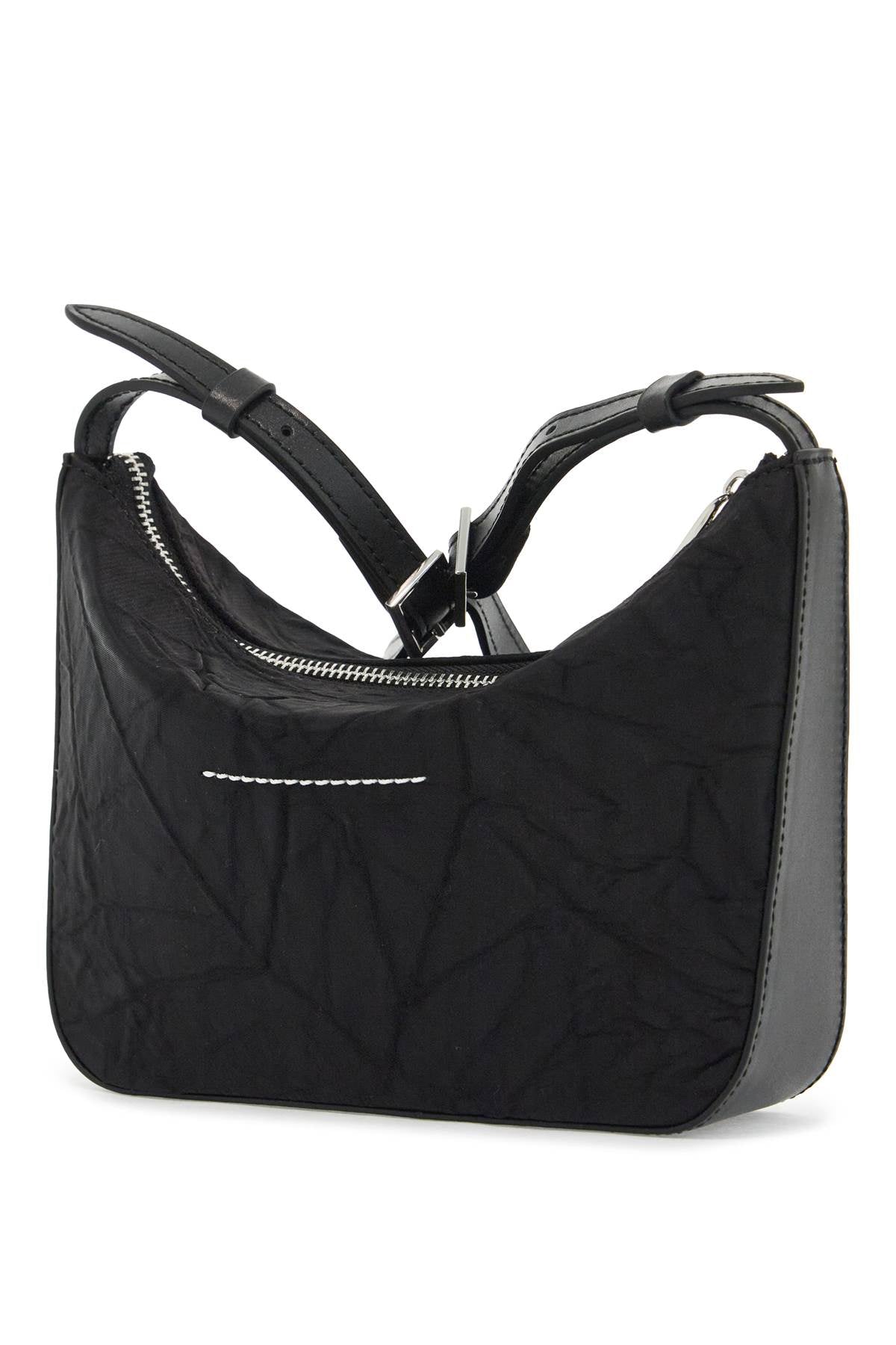 Shoulder Bag In Numeric Nylon Material  - Black