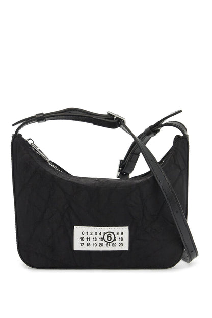 Shoulder Bag In Numeric Nylon Material  - Black