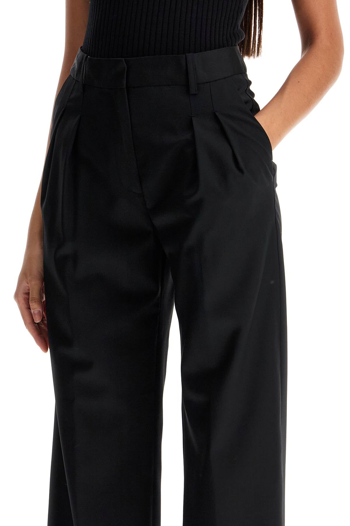 Double Pleat Trousers  - Nero