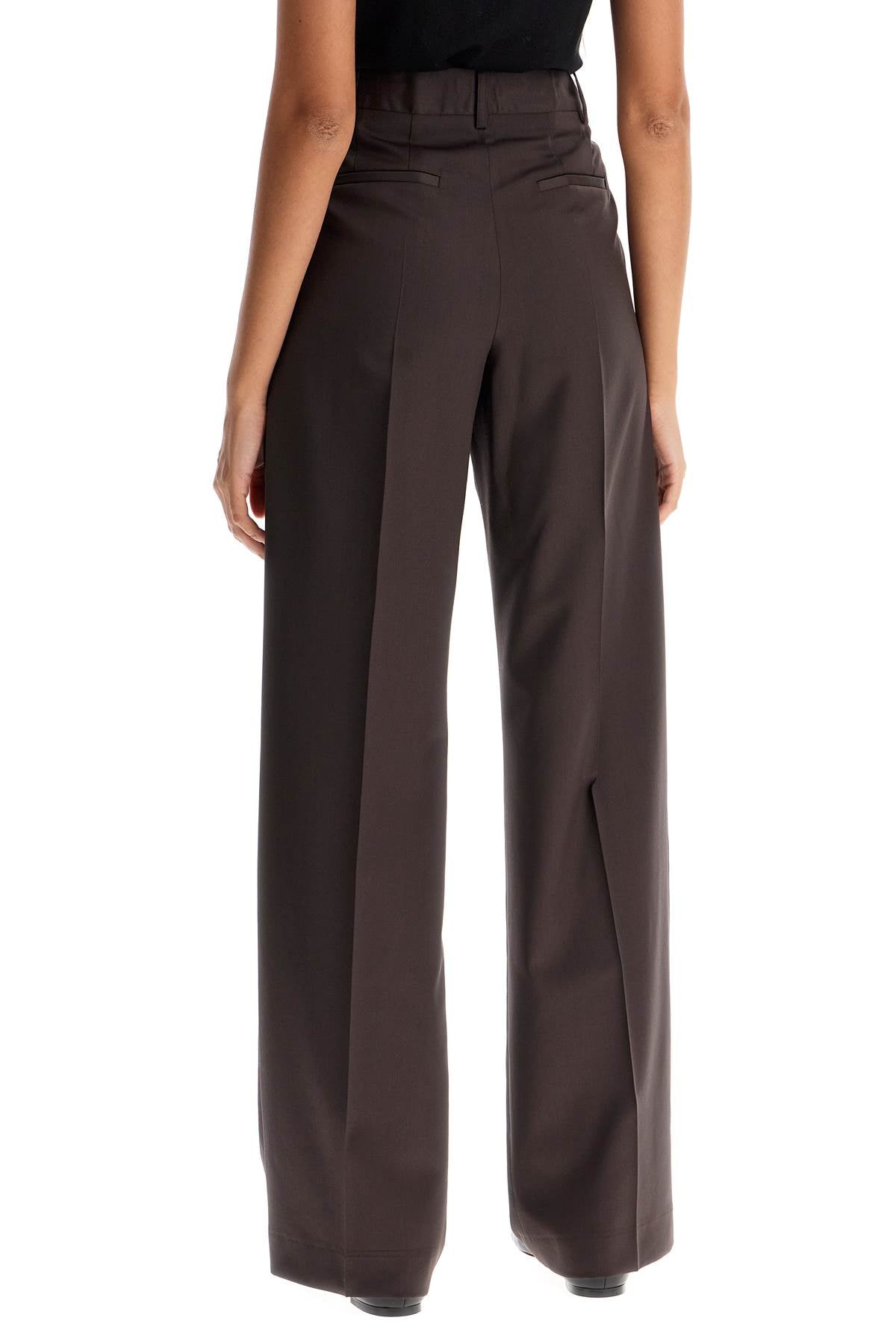 Double Pleat Trousers  - Brown