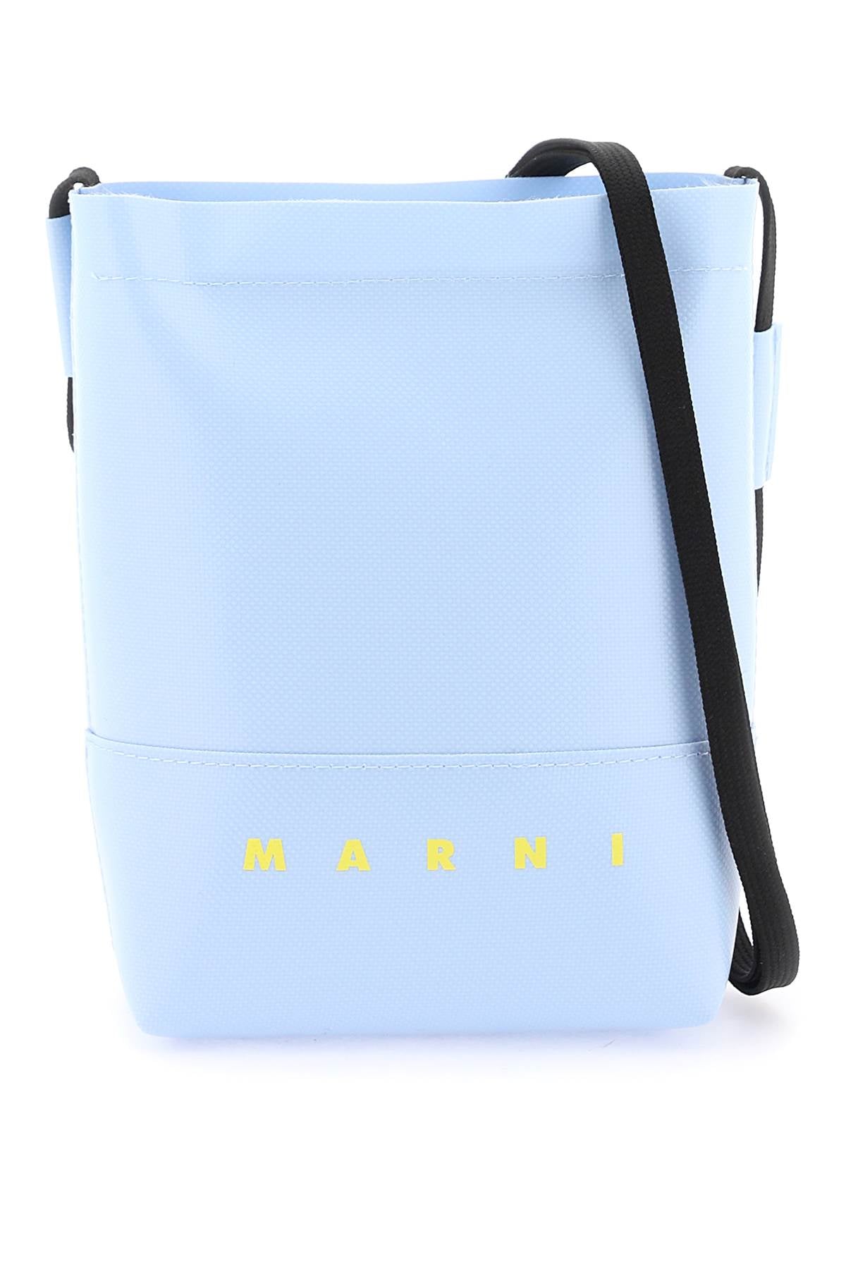 Coated Canvas Crossbody Bag  - Light Blue