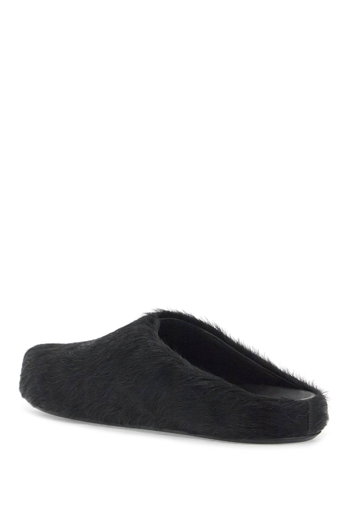 Long-haired Fussbett Clogs  - Black