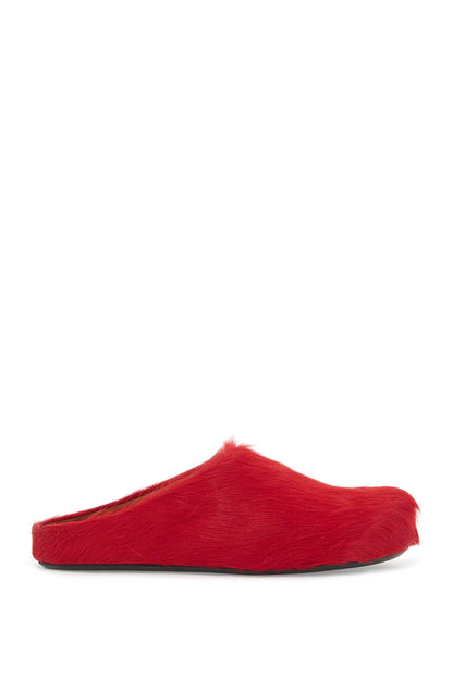 Long-haired Fussbett Clogs  - Red