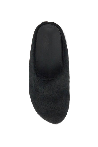 Long-haired Fussbett Clogs  - Black