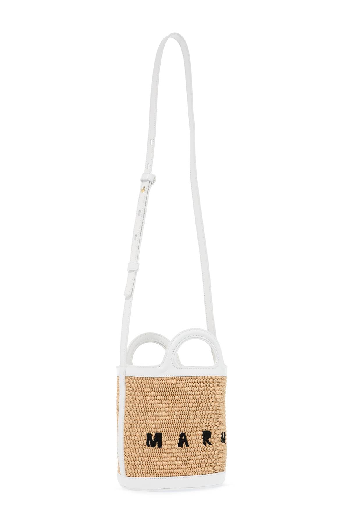 Raffia Tropicalia Bucket Bag  - Beige