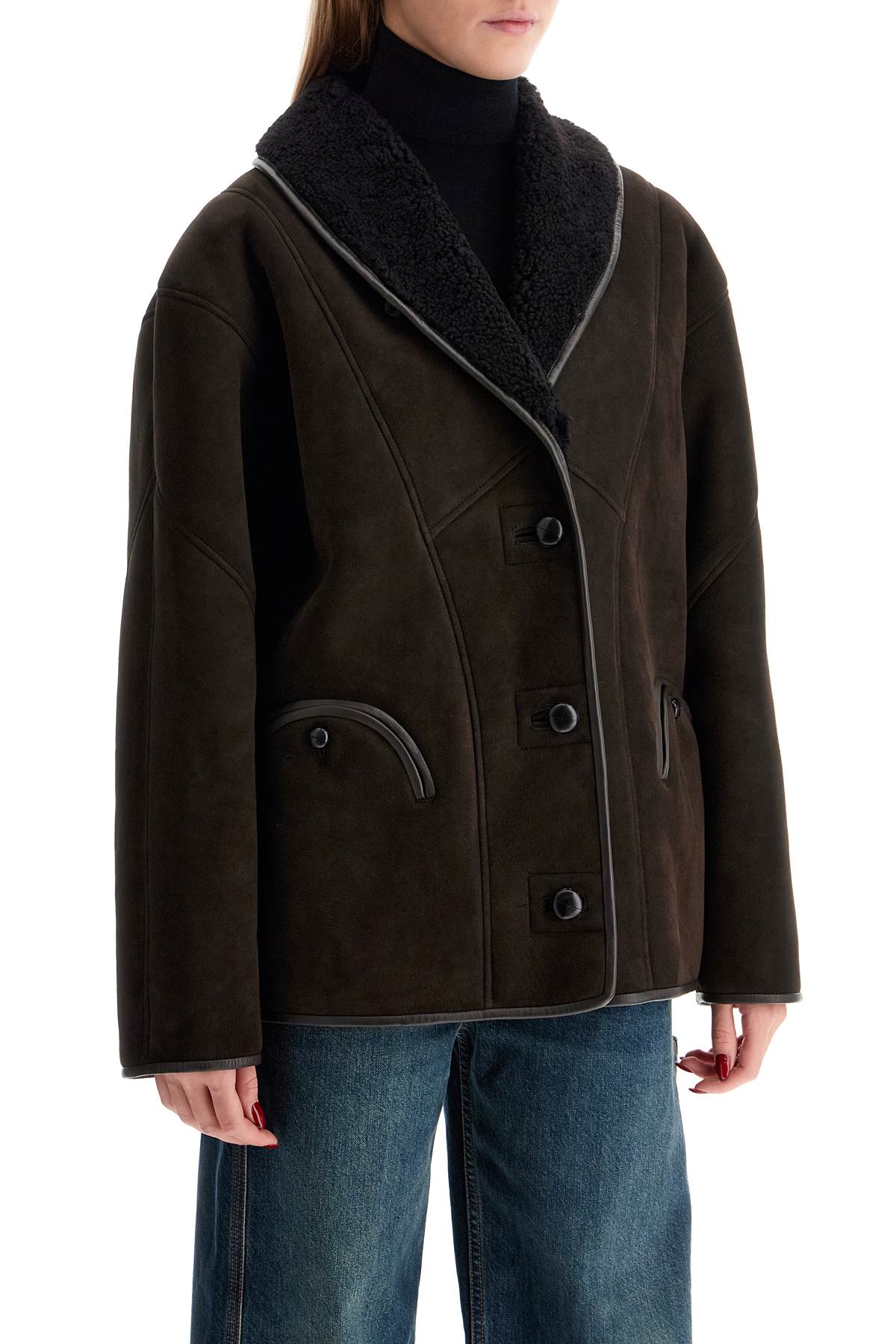 Shearling Tatoosh Coat  - Brown