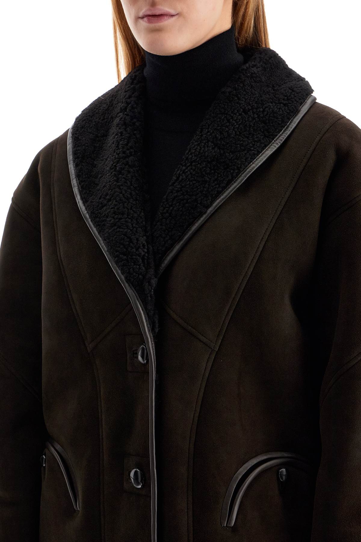 Shearling Tatoosh Coat  - Brown