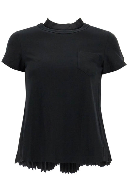 Pleated Back T-shirt  - Black