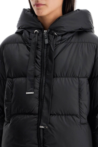 Short Hooded Down Jacket  - Black