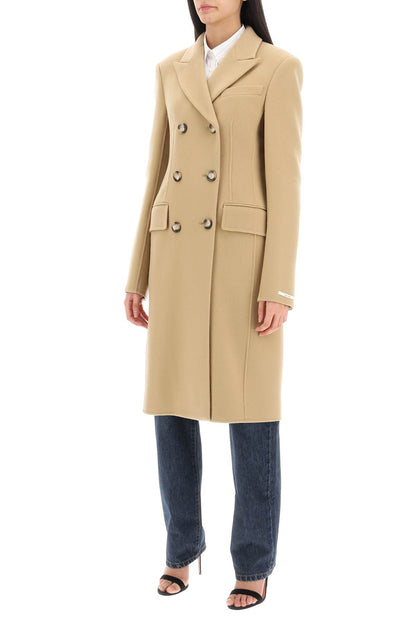 Selim Double-breasted Wool Coat  - Beige