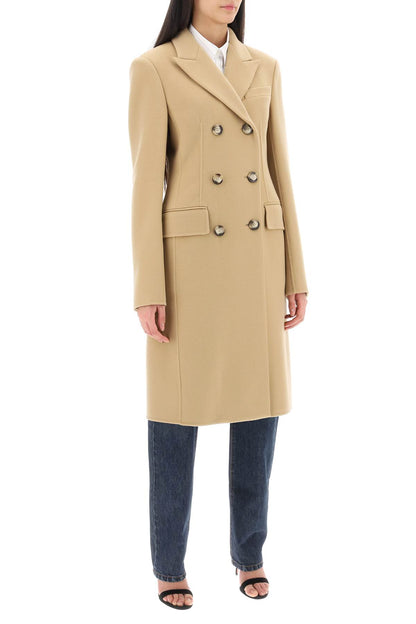 Selim Double-breasted Wool Coat  - Beige