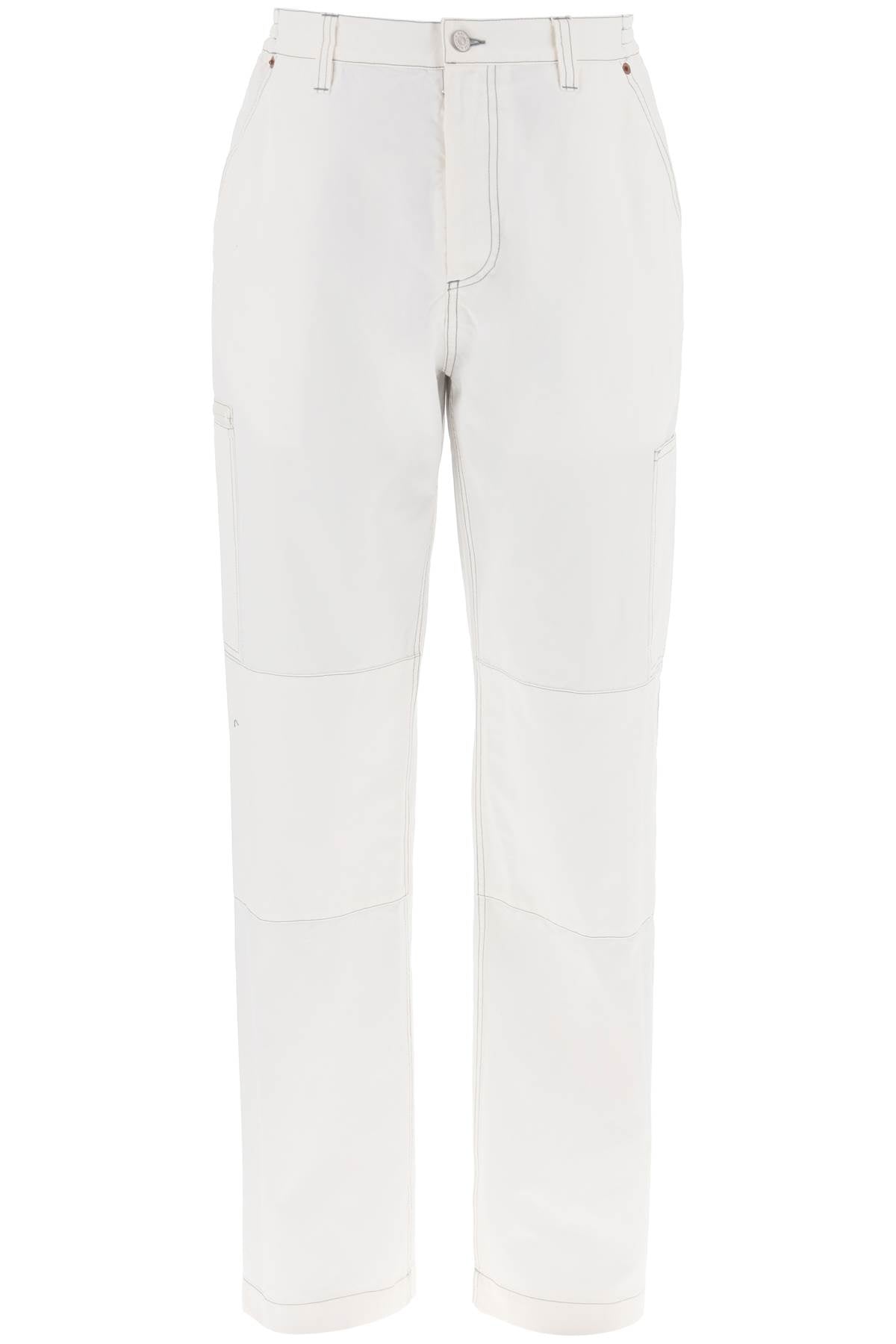 Wide Cotton Canvas Trousers For Men Or Women  - White