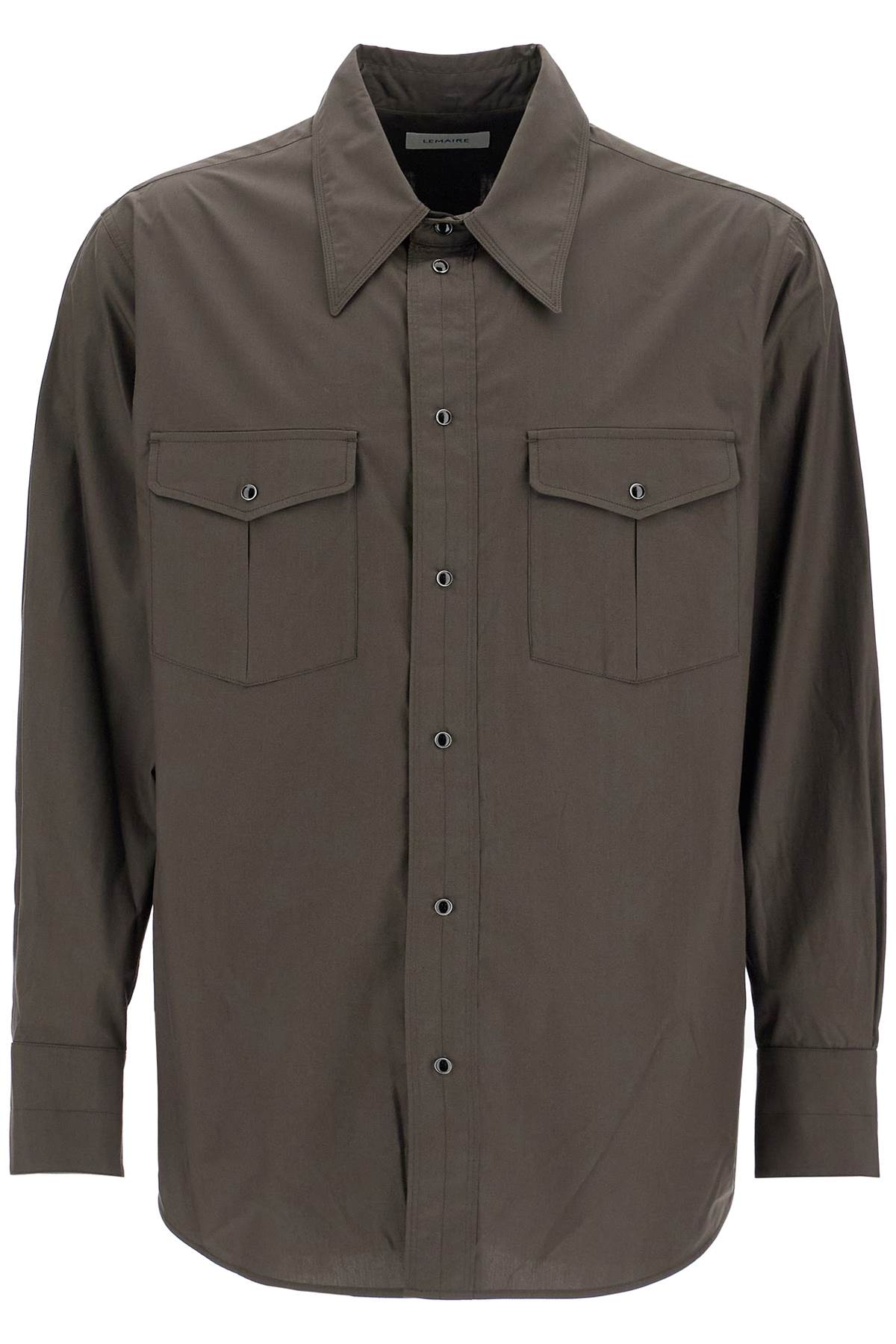 Western Shirt With Snap Buttons  - Brown