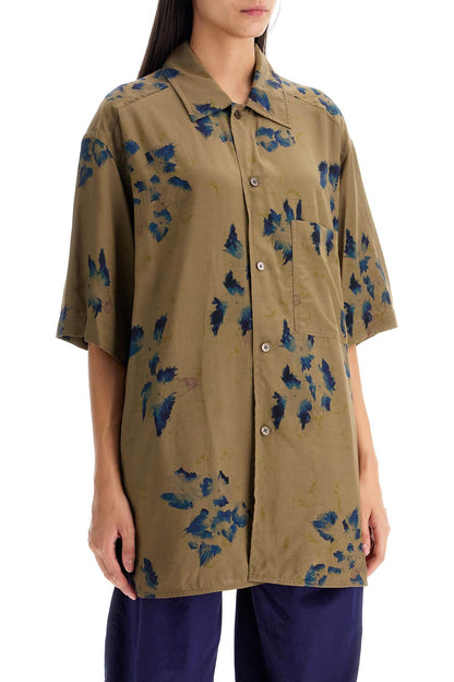 Oversized Floral Shirt  - Khaki