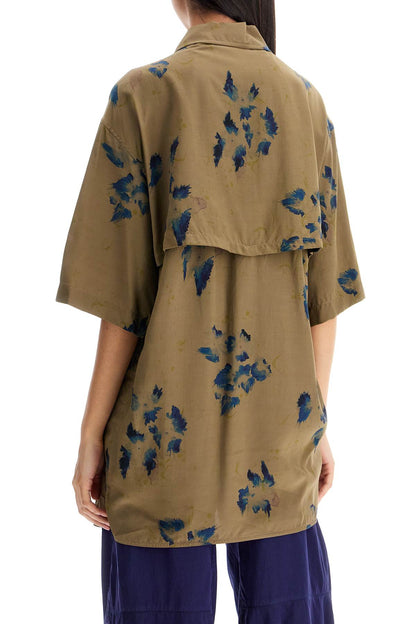 Oversized Floral Shirt  - Khaki