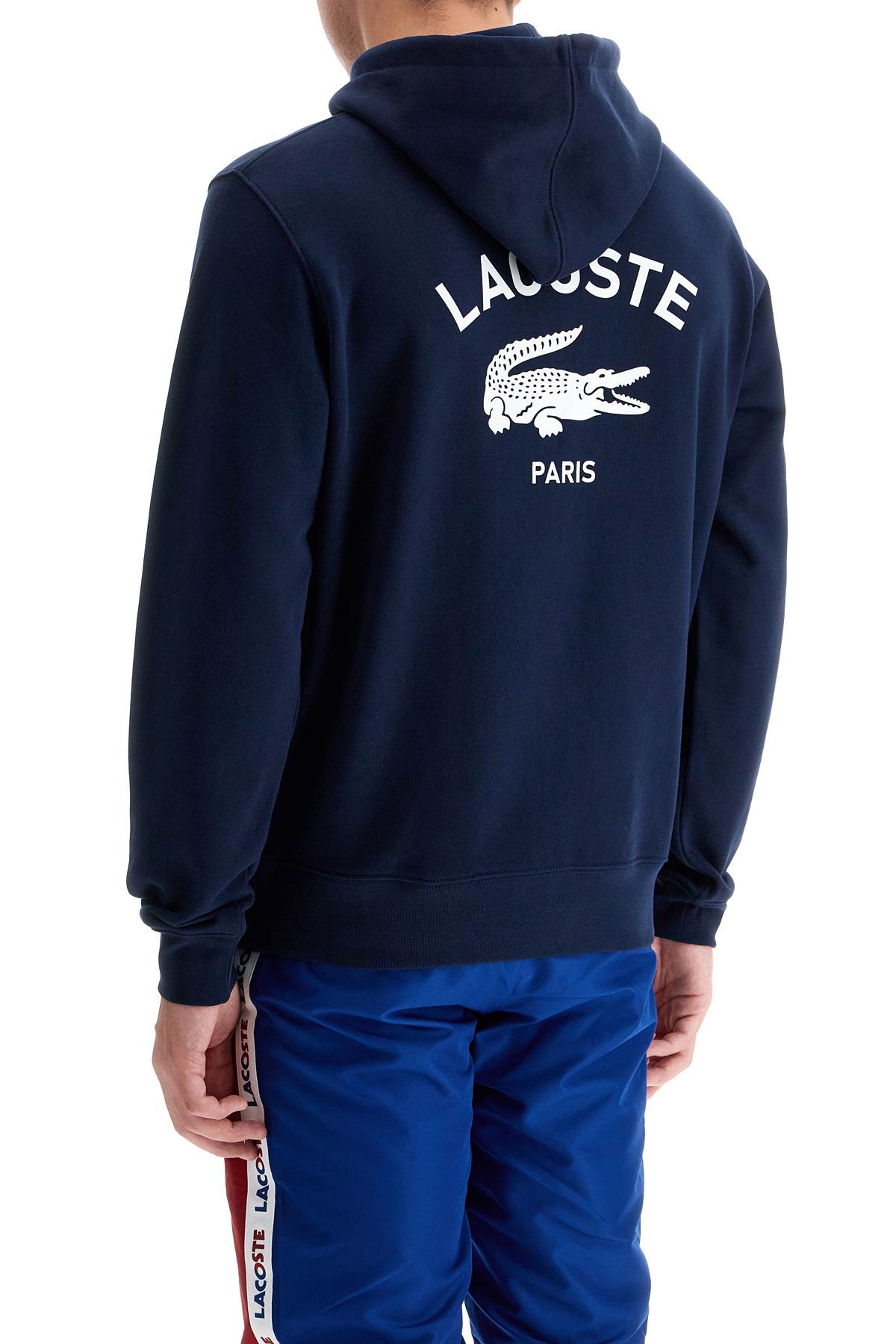 Hooded Sweatshirt With Logo Print  - Blue