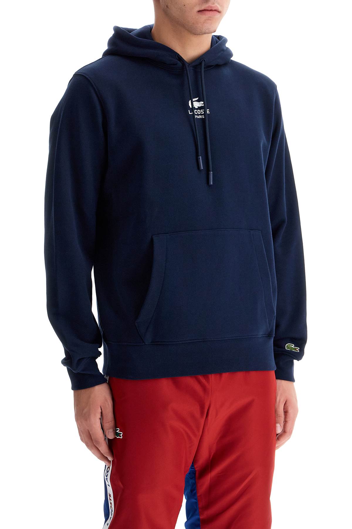 Hooded Sweatshirt With Logo Print  - Blue