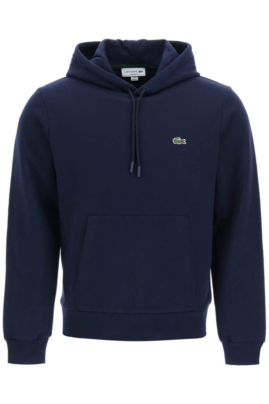 Hoodie With Logo Patch  - Blue