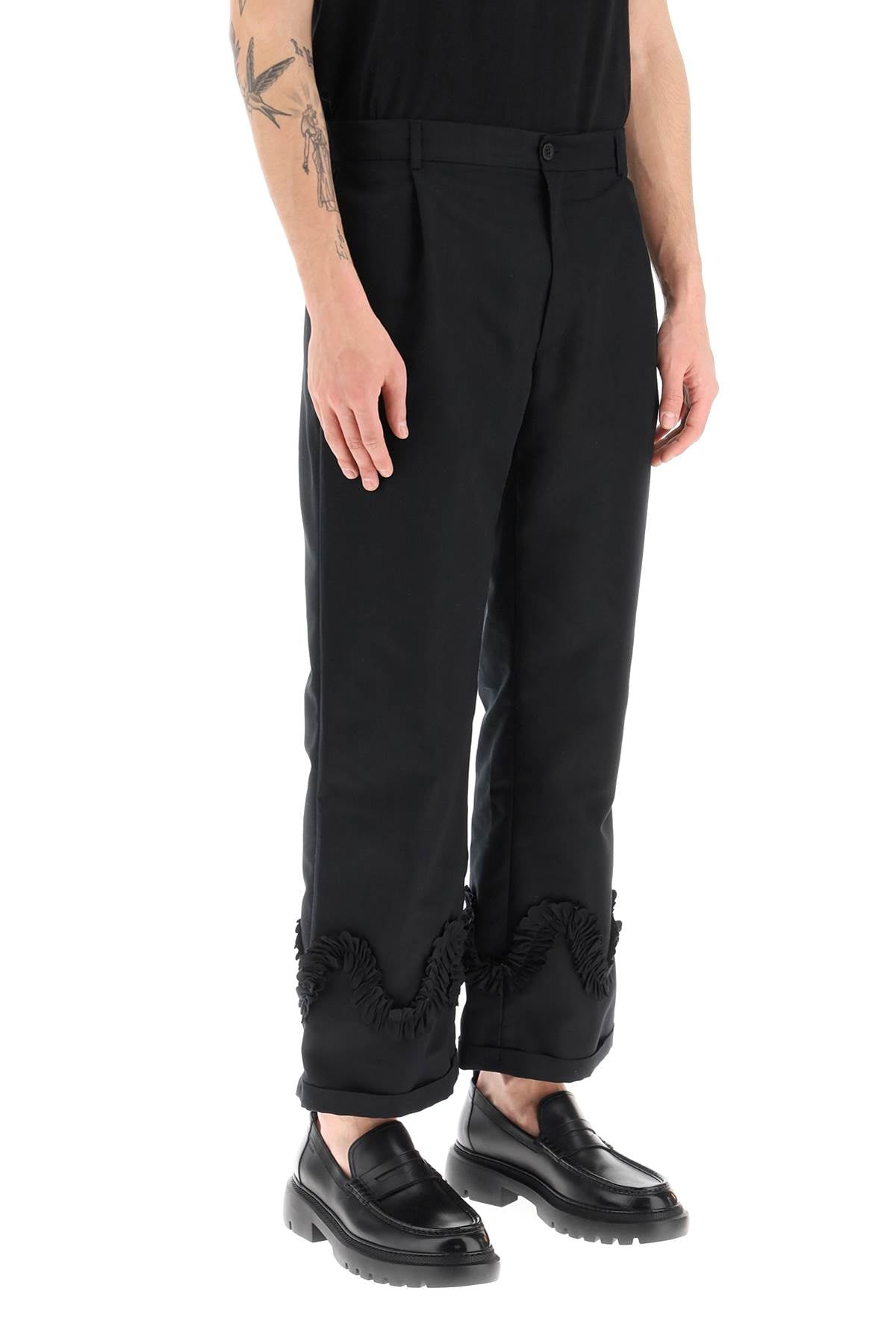 Ruffled Faille Pants  - Nero