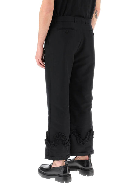 Ruffled Faille Pants  - Nero