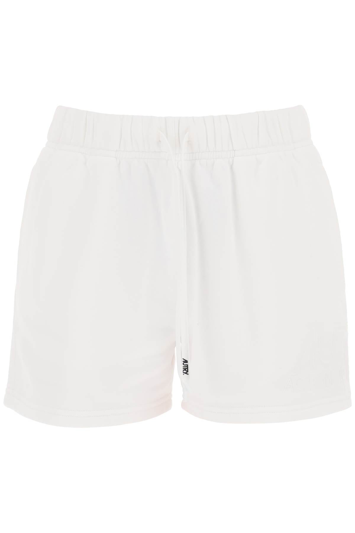 Sweatshorts With Logo Embroidery  - White