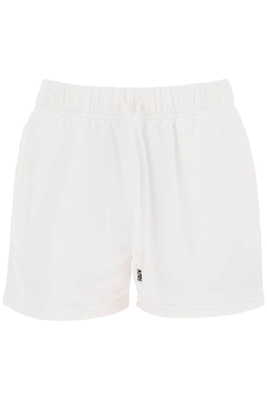 Sweatshorts With Logo Embroidery  - White