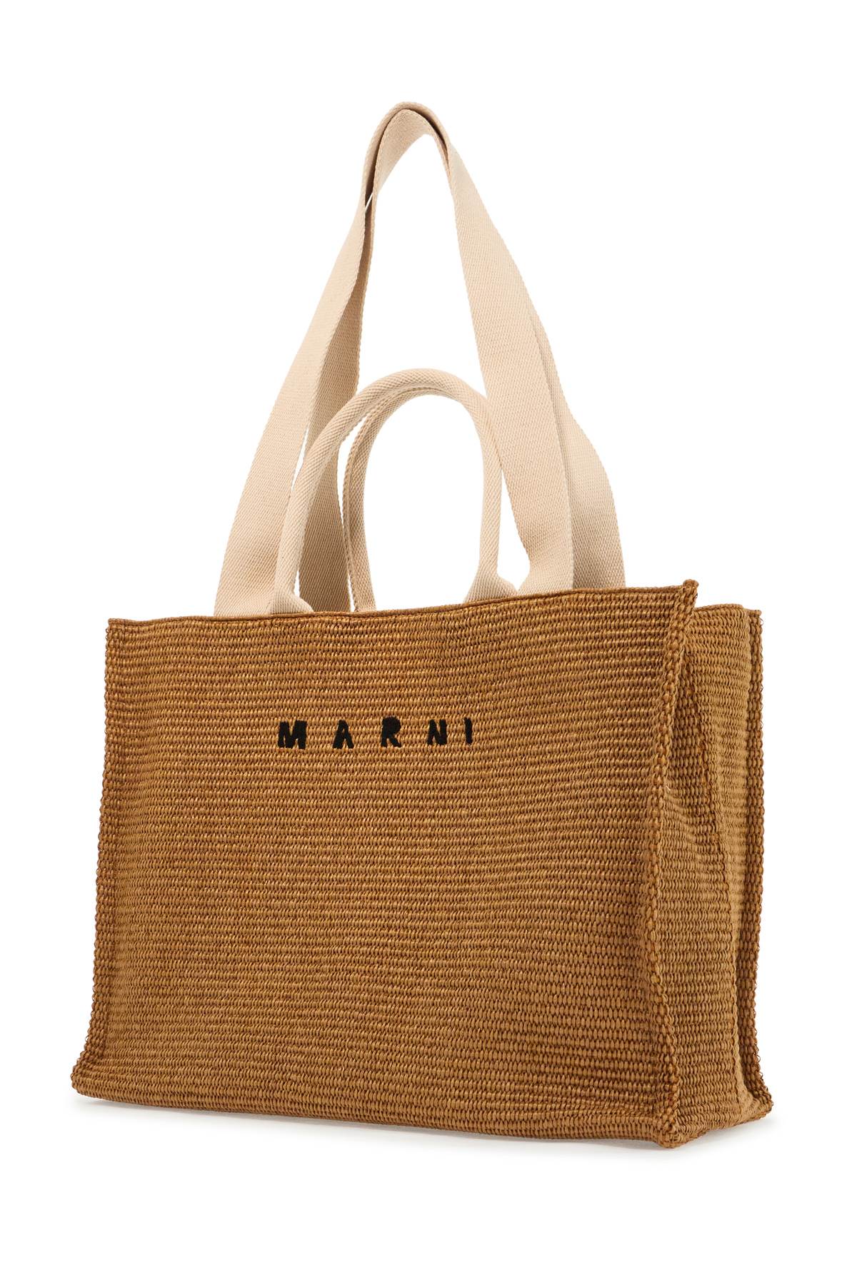 Large Raffia Effect Tote Bag  - Beige