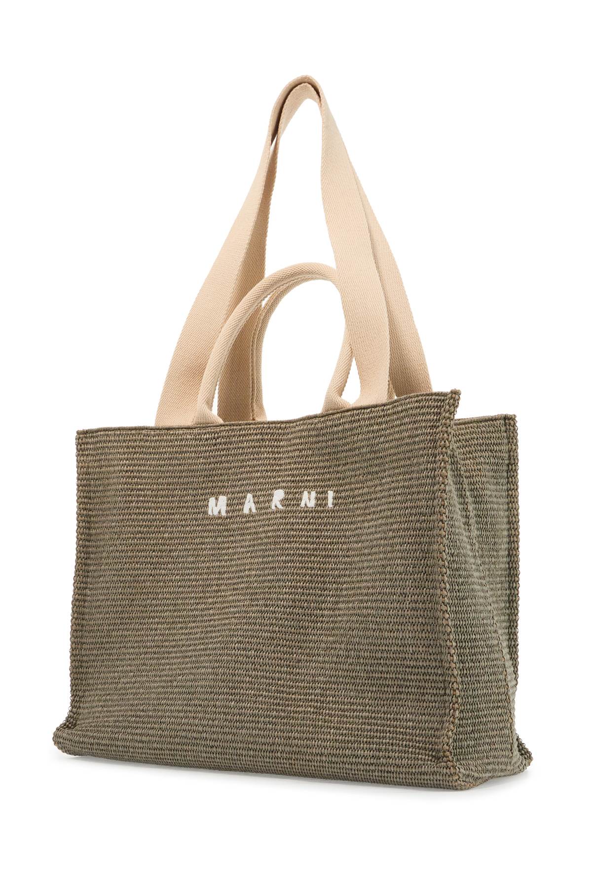 Large Raffia Effect Tote Bag  - Green