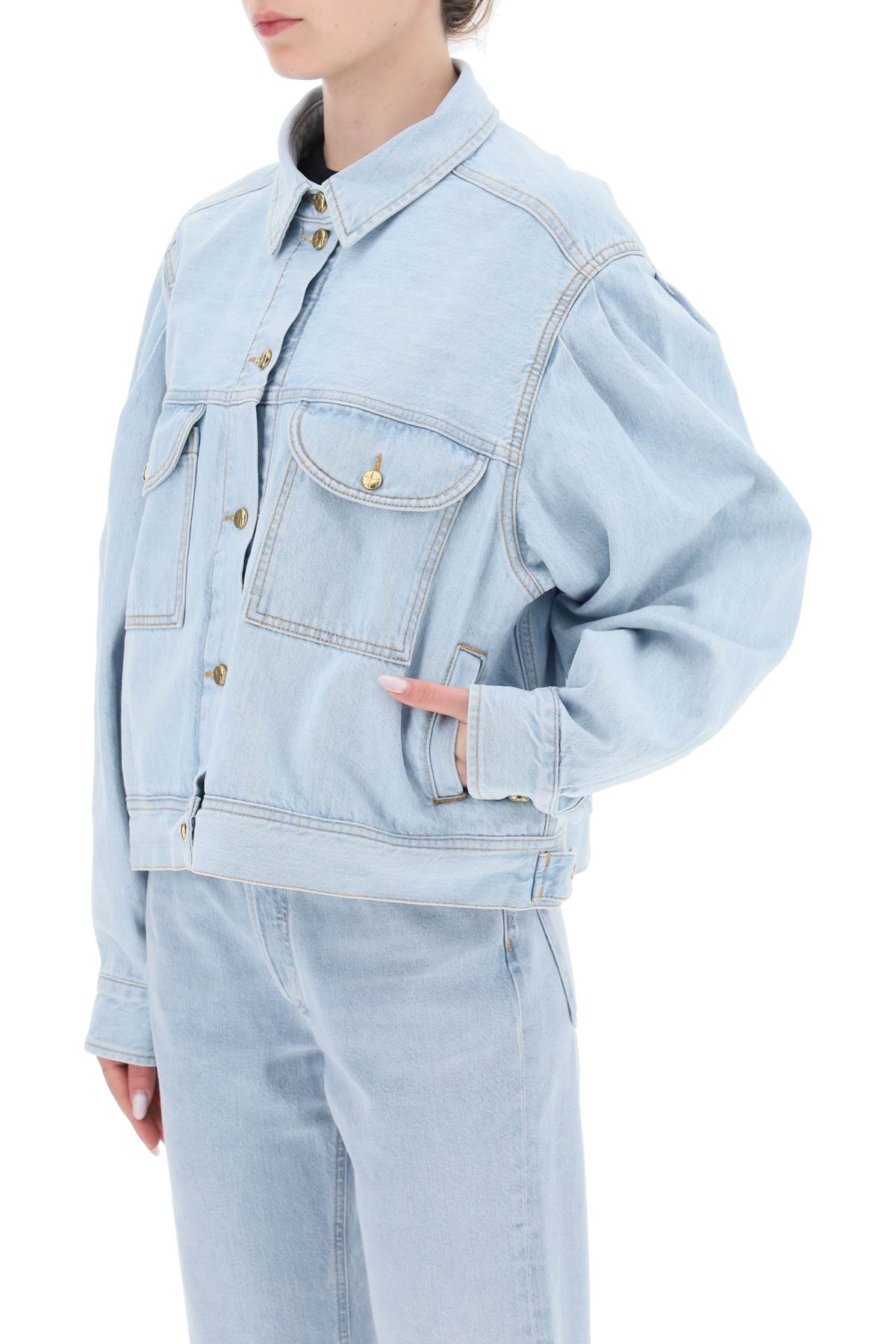 'nariida Shire' Denim Jacket  - Light Blue