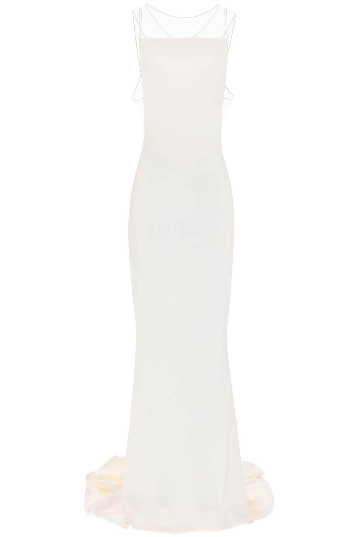 Hammered Satin Gown  - White