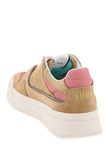 Suede New Jersey Sneakers In Leather  - Beige