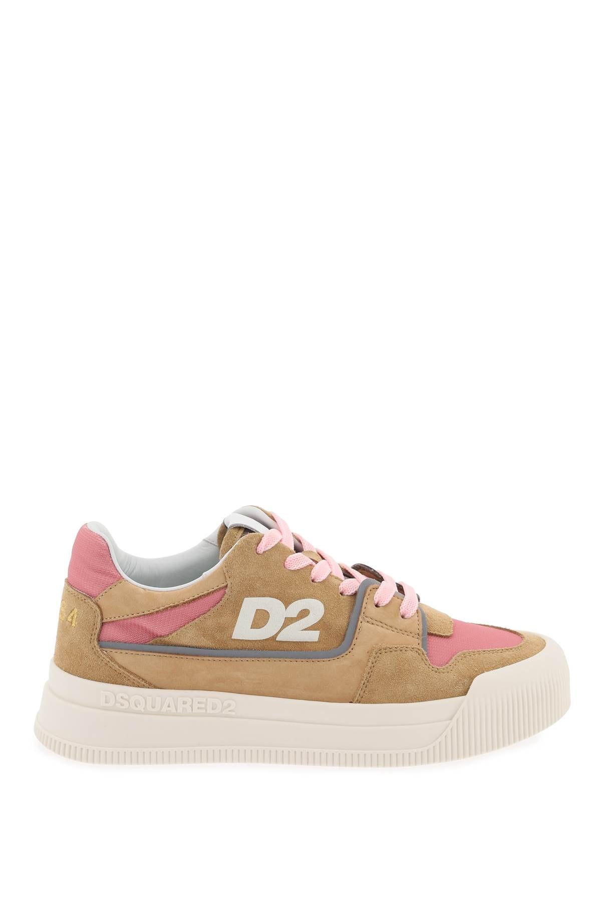 Suede New Jersey Sneakers In Leather  - Beige