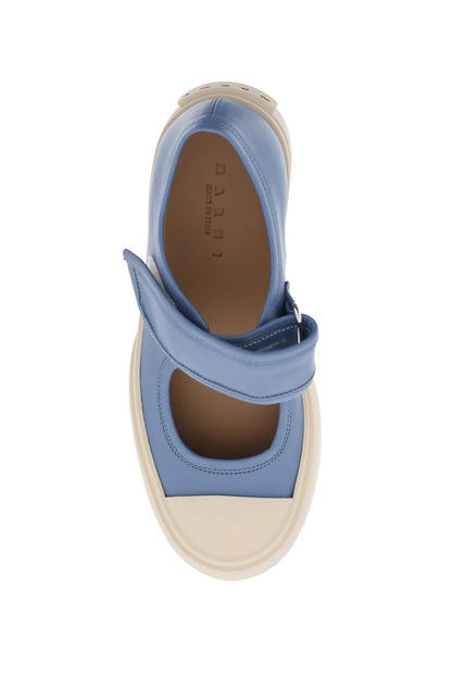 Pablo Mary Jane Nappa Leather Sneakers  - Blue