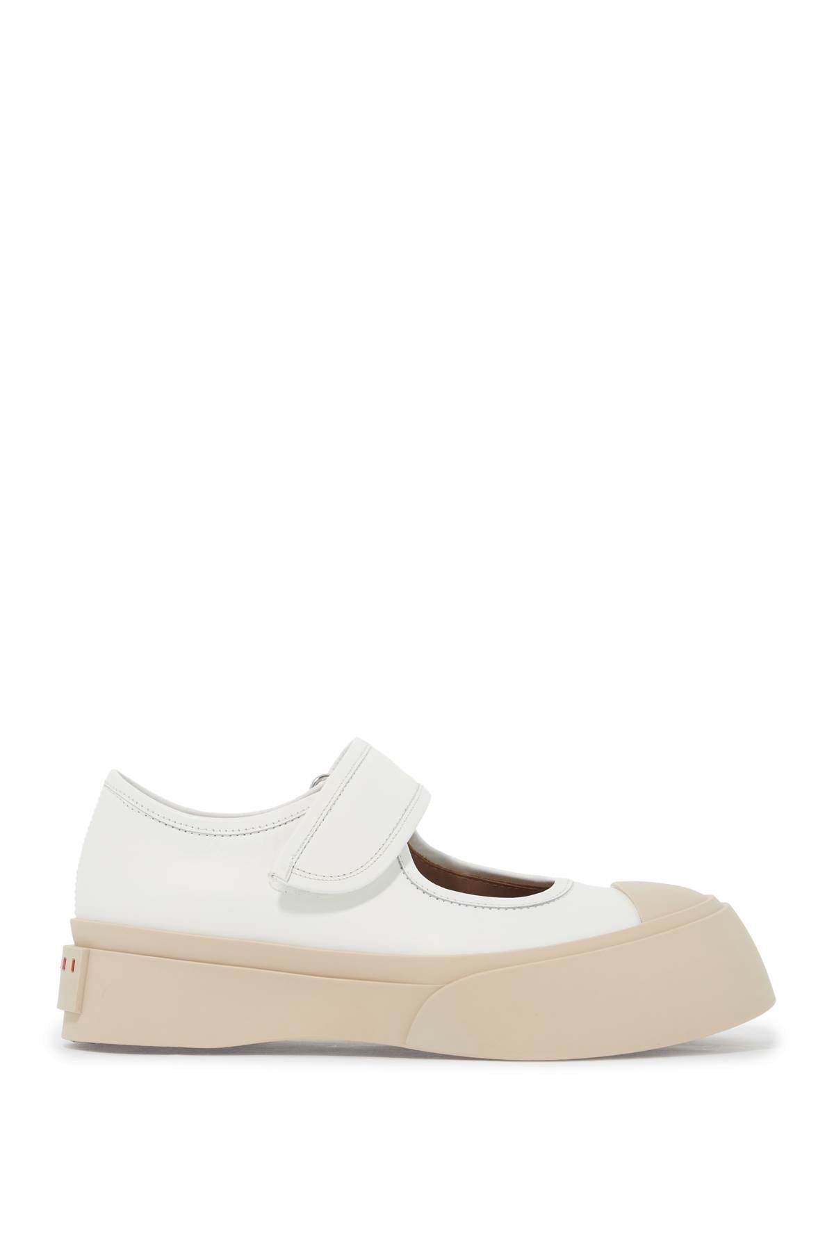 Pablo Mary Jane Nappa Leather Sneakers  - White