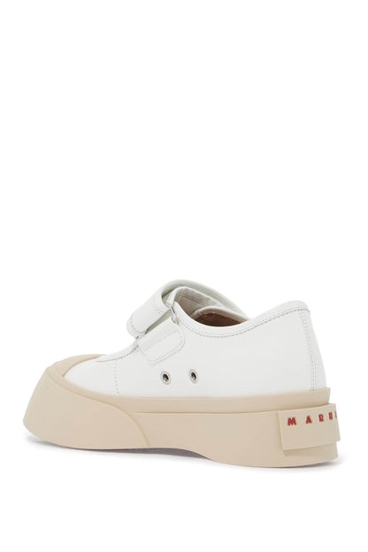 Pablo Mary Jane Nappa Leather Sneakers  - White