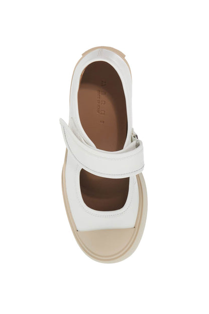 Pablo Mary Jane Nappa Leather Sneakers  - White