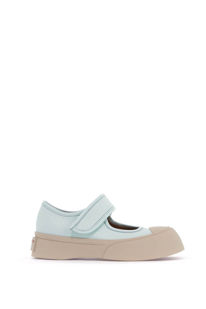 Pablo Mary Jane Nappa Leather Sneakers  - Light Blue