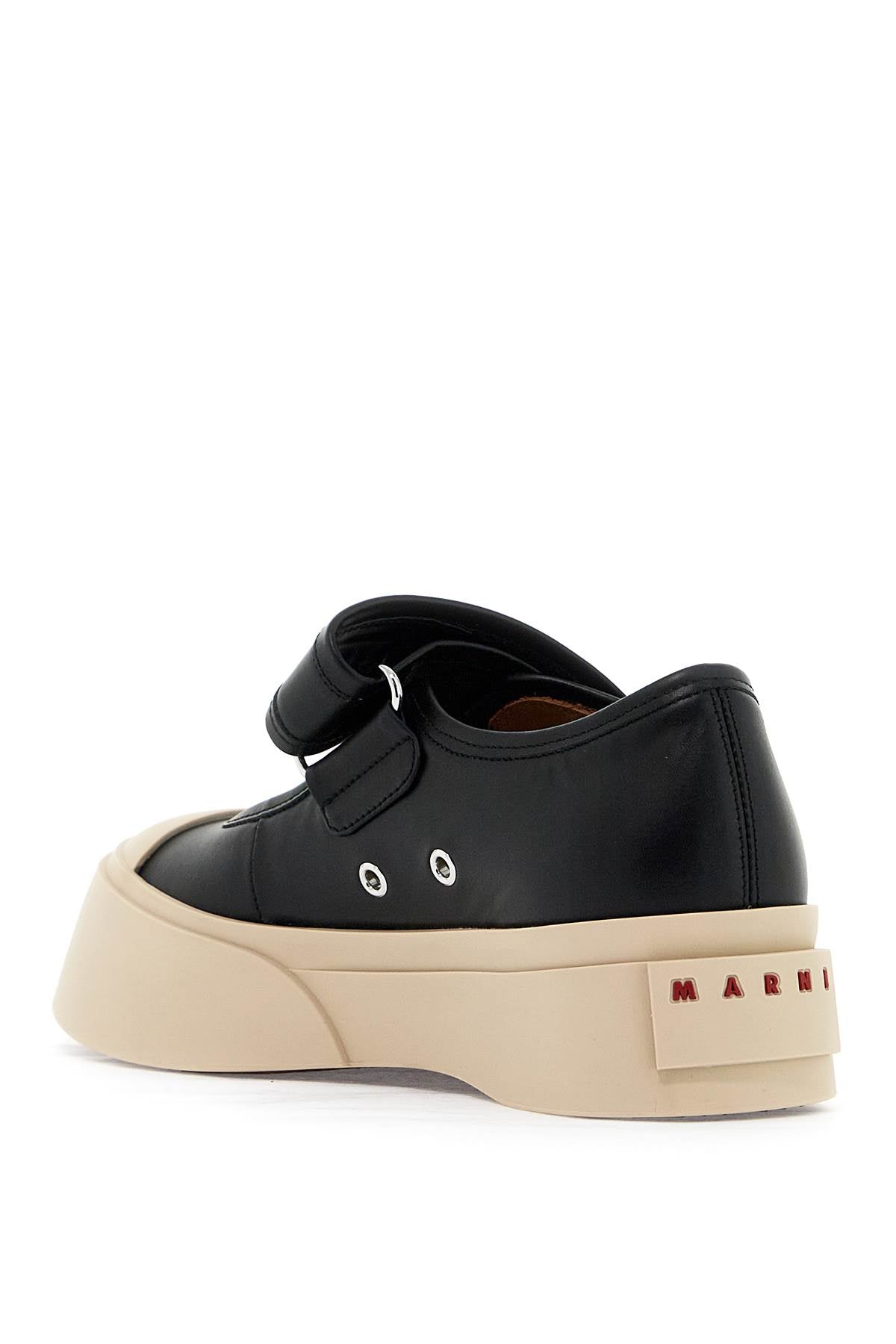 Pablo Mary Jane Nappa Leather Sneakers  - Black