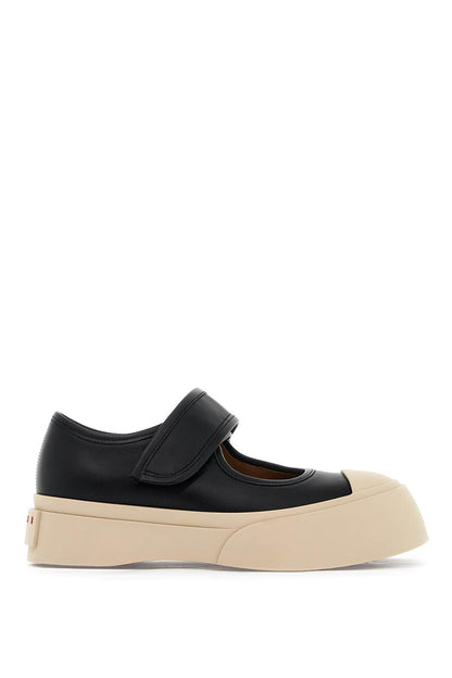 Pablo Mary Jane Nappa Leather Sneakers  - Black