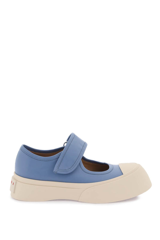 Pablo Mary Jane Nappa Leather Sneakers  - Blue