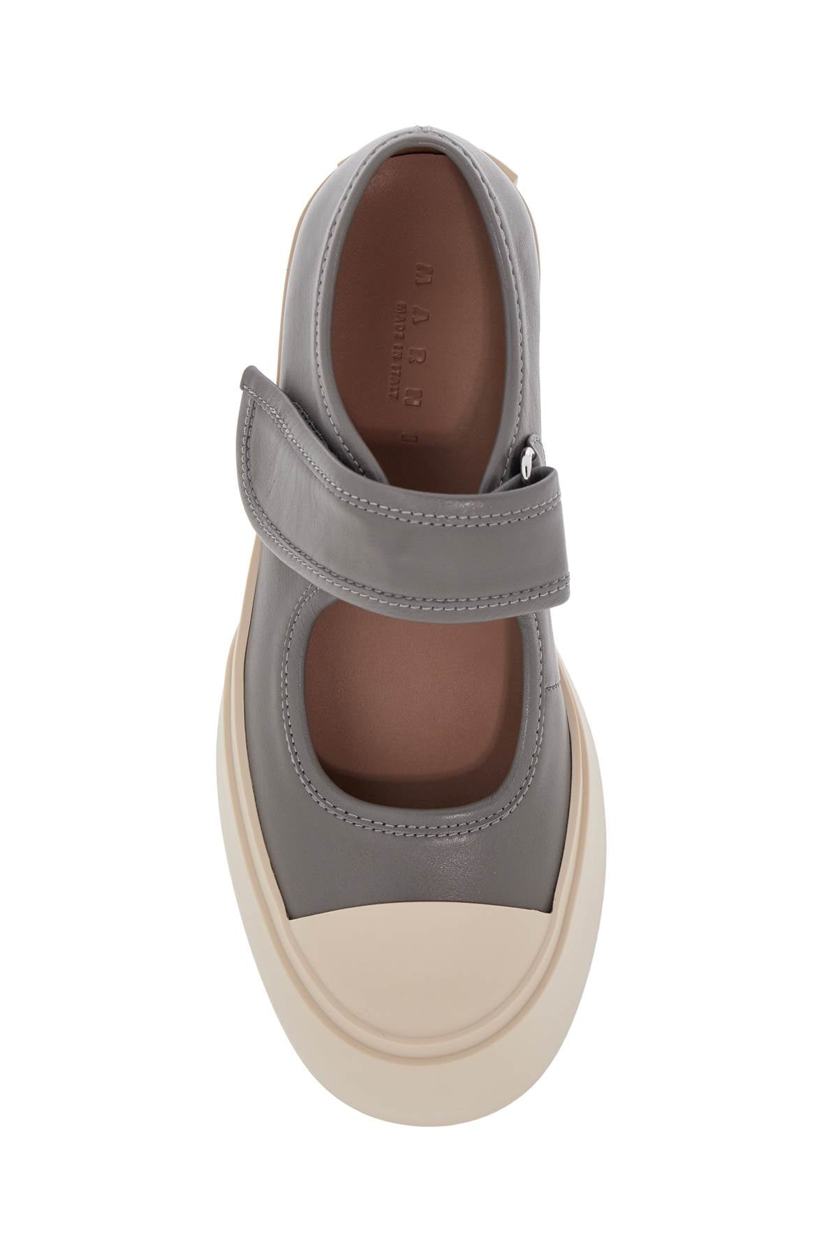 Gray Calfskin Low-top Sneakers With Hook-and-loop Closure  - Grey