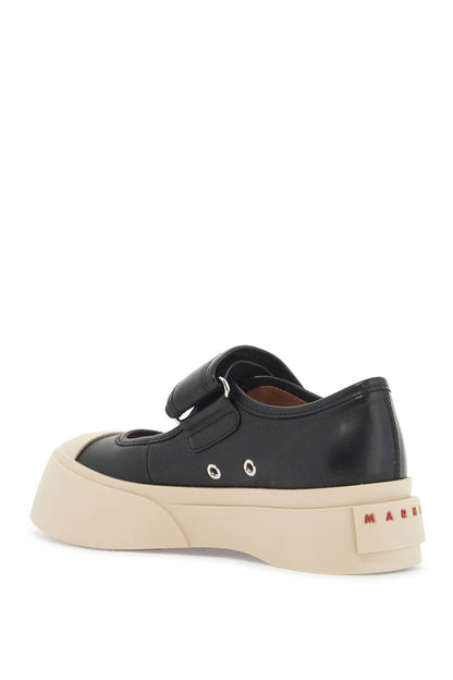 Pablo Mary Jane Nappa Leather Sneakers  - Black